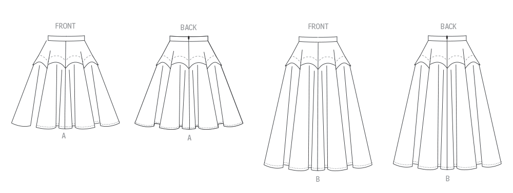 Patron Vogue n°2116 - Jupe peplum ajustée mi‑longue ou midi