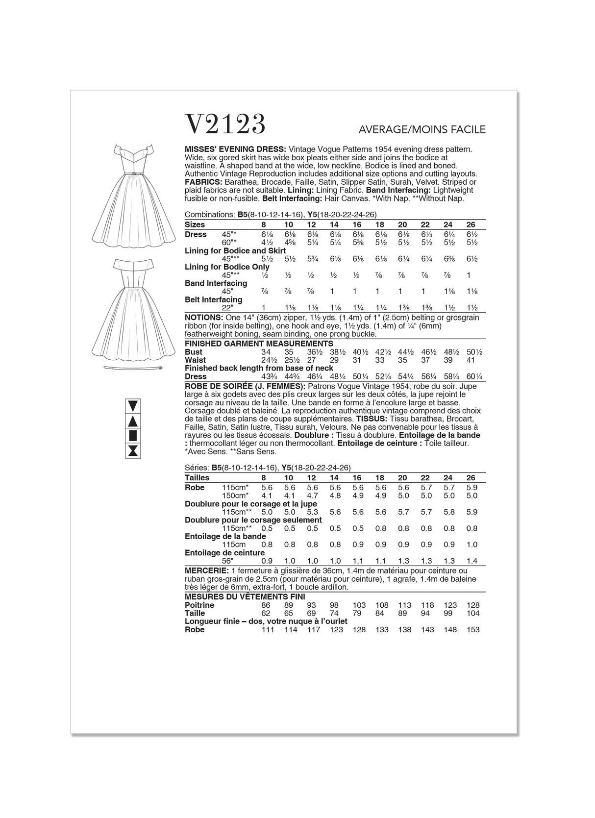 Patron Vogue n°2123 - Robe de soirée vintage années 50