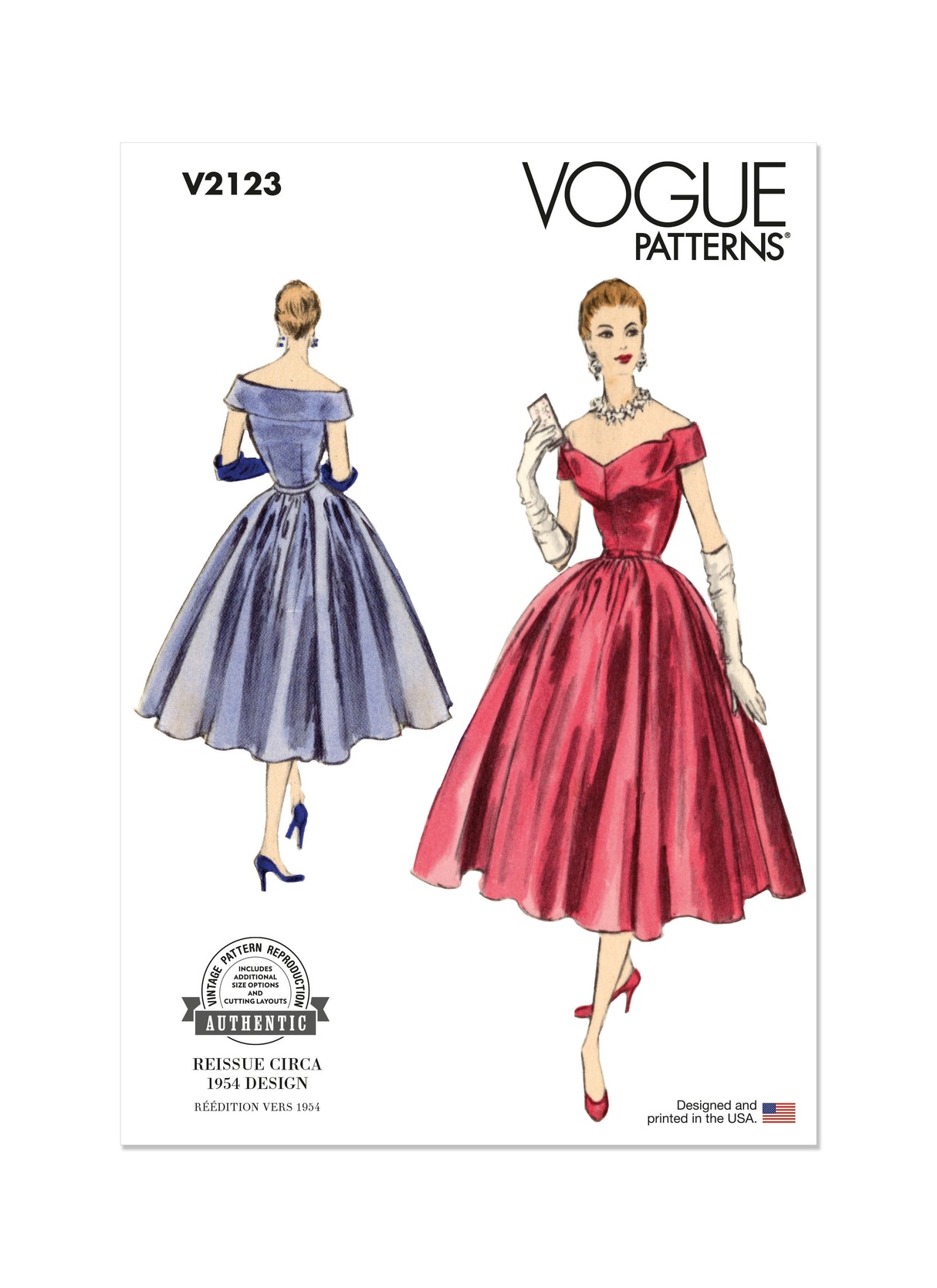 Patron Vogue n°2123 - Robe de soirée vintage années 50