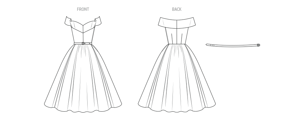 Patron Vogue n°2123 - Robe de soirée vintage années 50