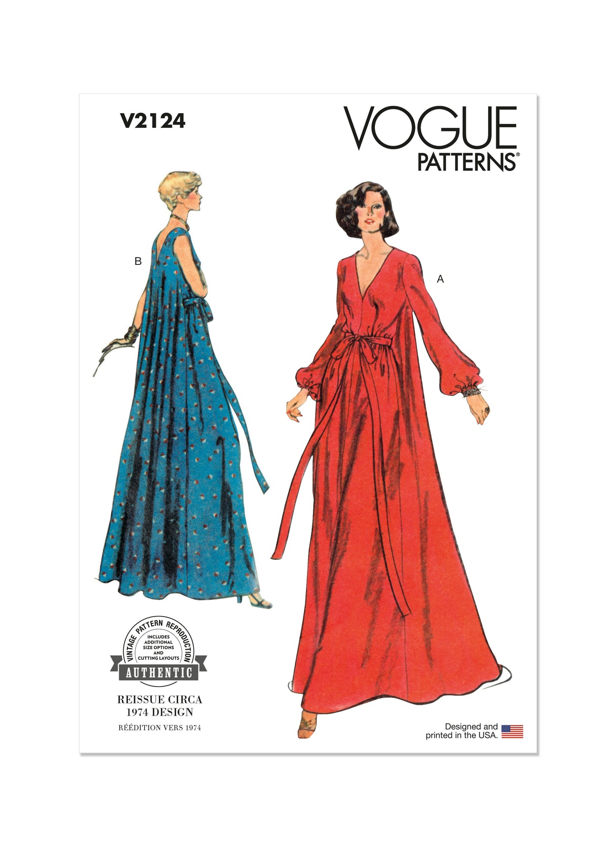 Patron Vogue n°2124 - Robe longue fluide soirée/lounge