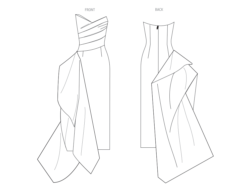 Patron Vogue n°2131 – Robe bustier volumineuse couture