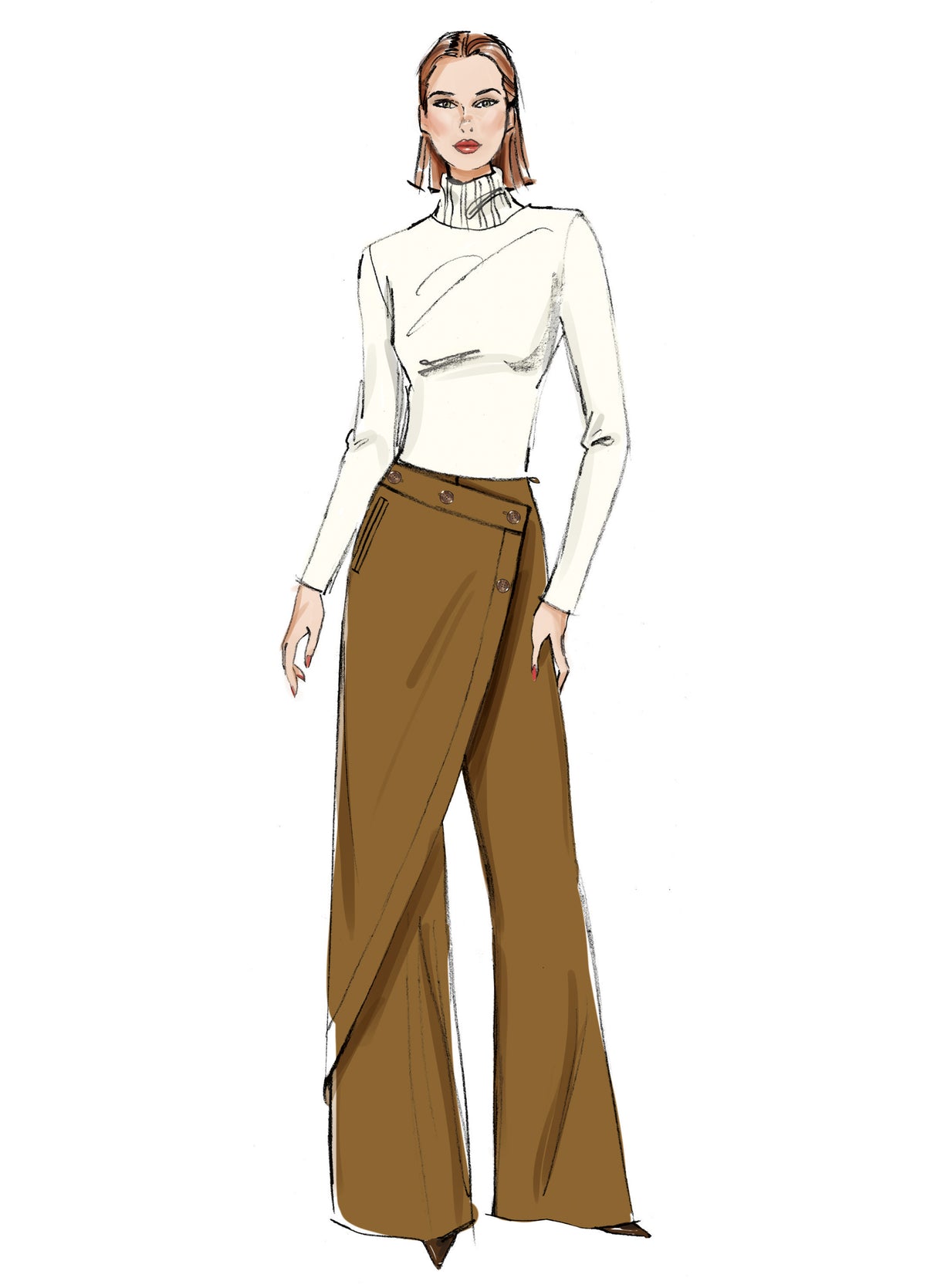 Patron Vogue n°2138 – Pantalon à enroulement fluide