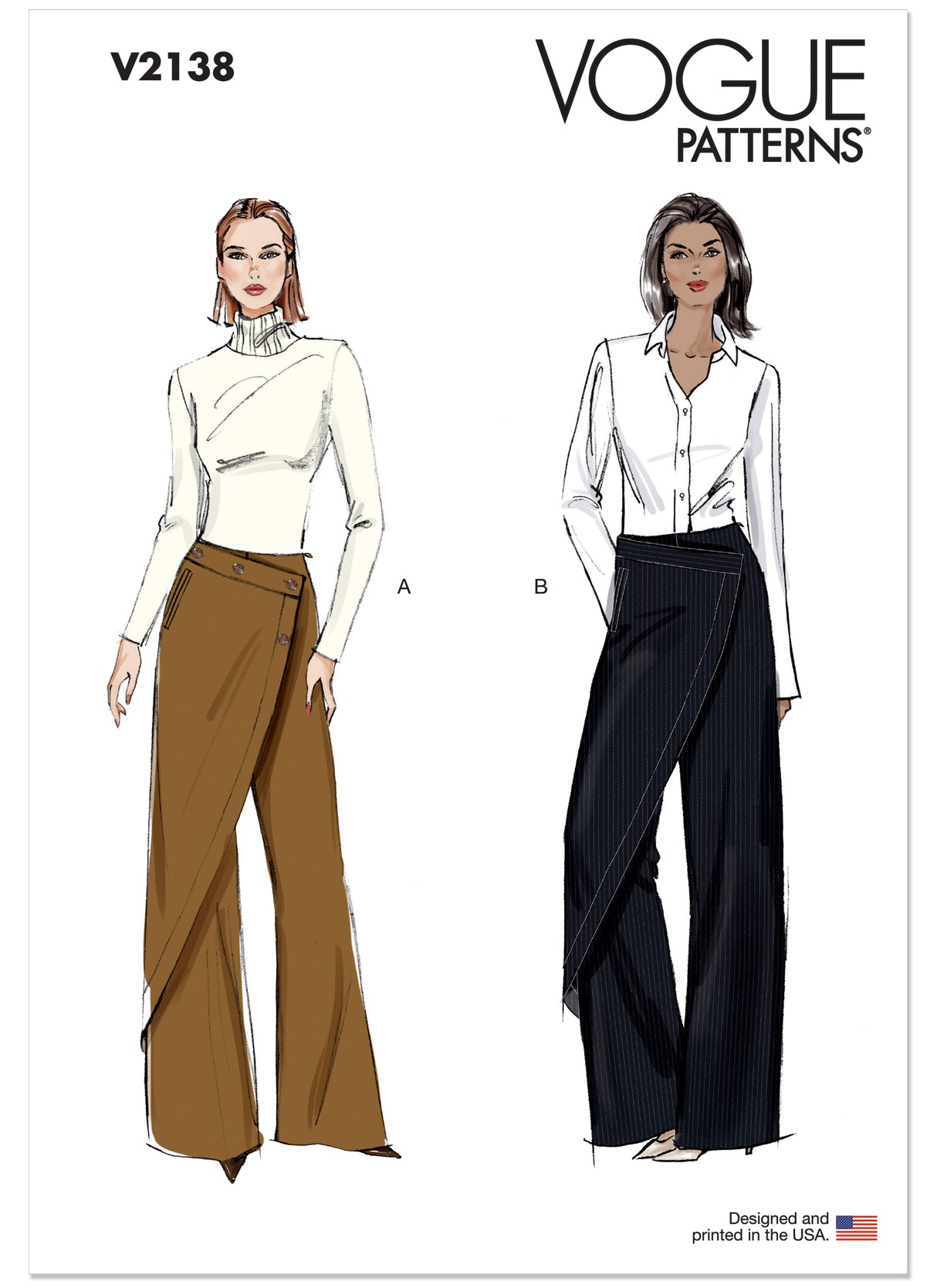 Patron Vogue n°2138 – Pantalon à enroulement fluide