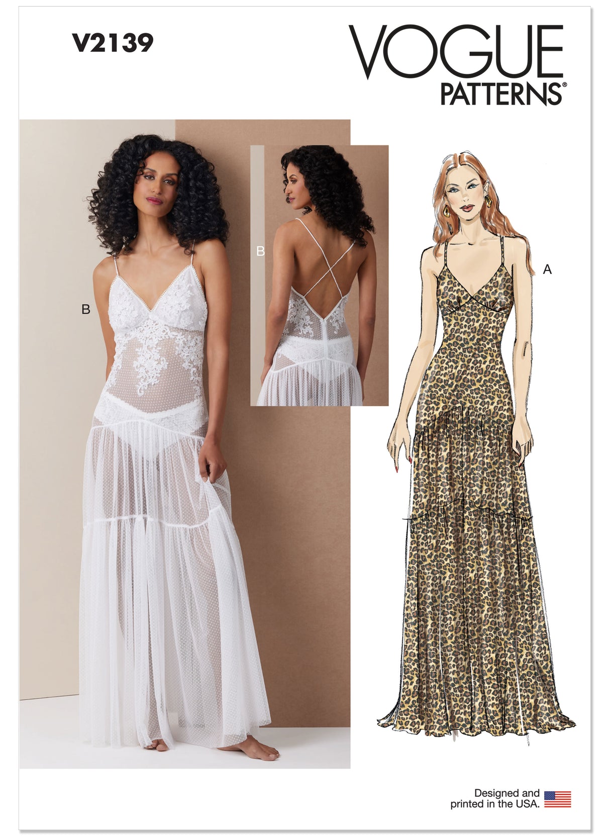 Patron Vogue n°2139 – Robe longue glamour à bretelles
