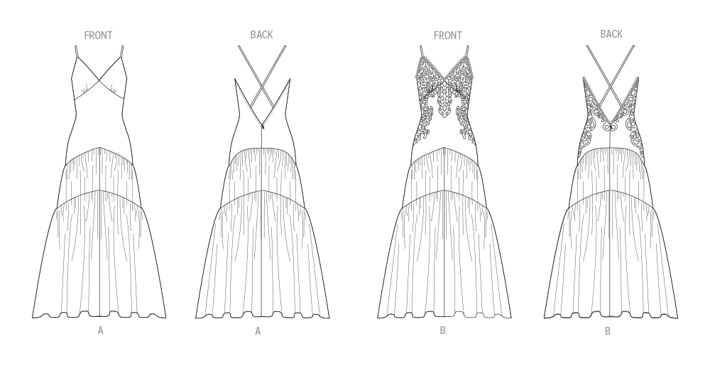 Patron Vogue n°2139 – Robe longue glamour à bretelles