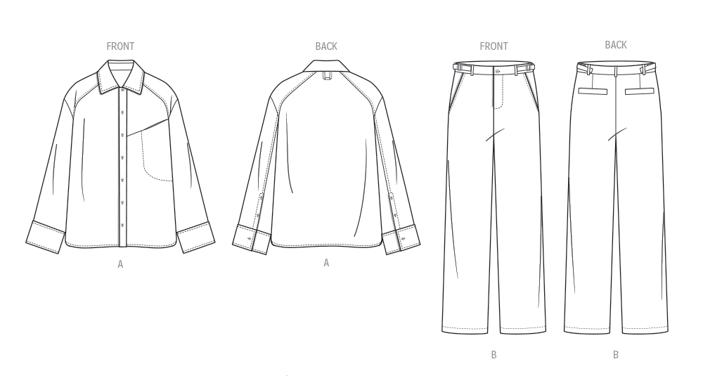 Patron Vogue n°2142 – Chemise à emmanchures basses & pantalon droit