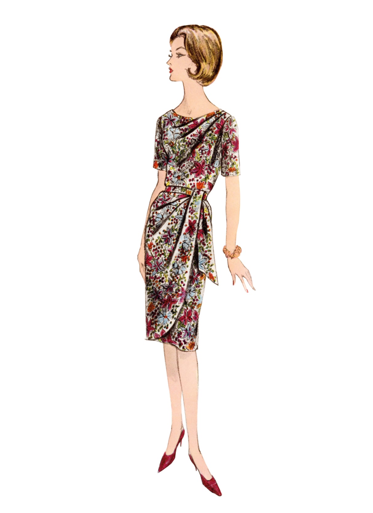 Patron Vogue n°2144 – Robe drapée vintage raffinée