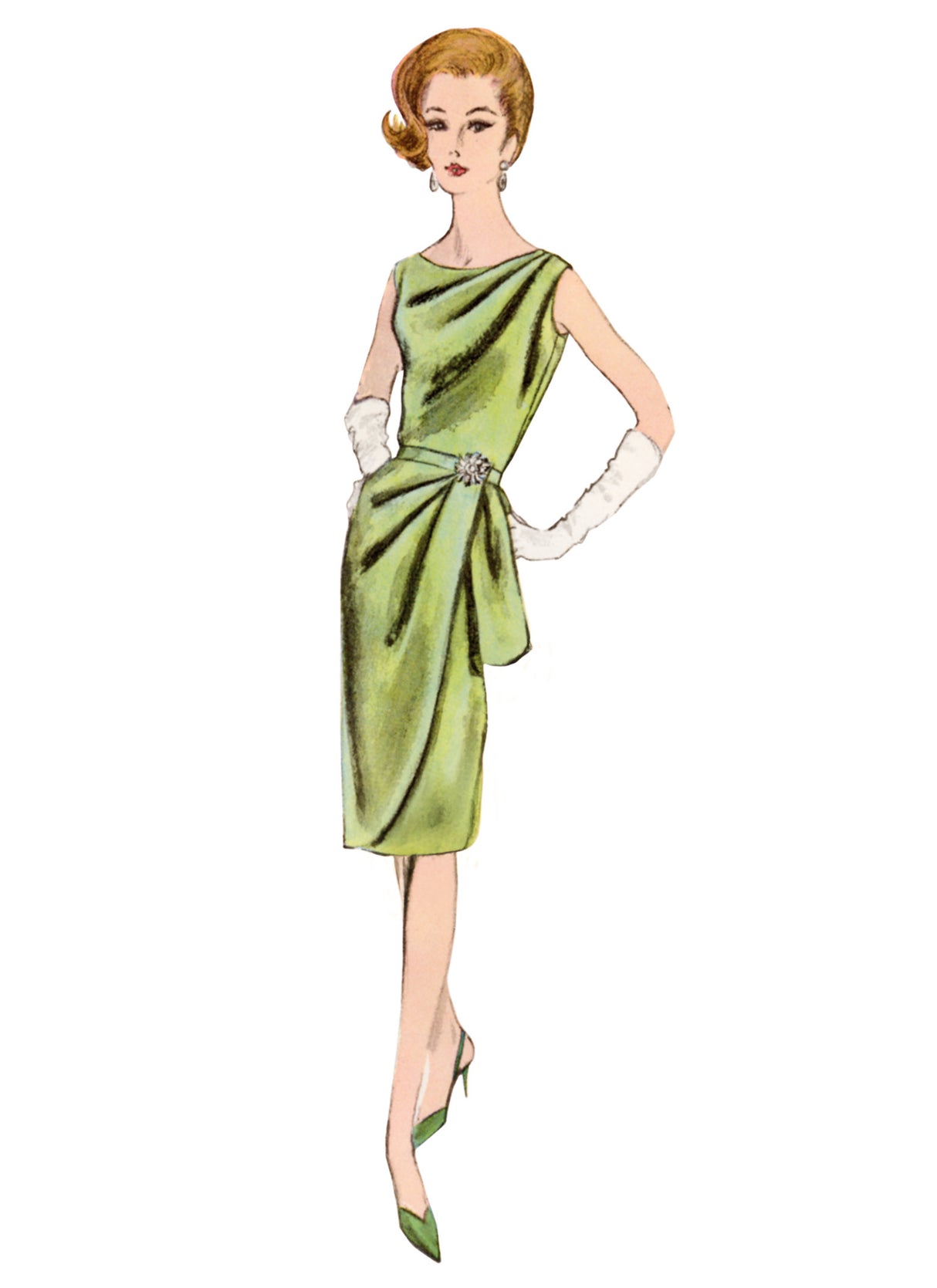Patron Vogue n°2144 – Robe drapée vintage raffinée