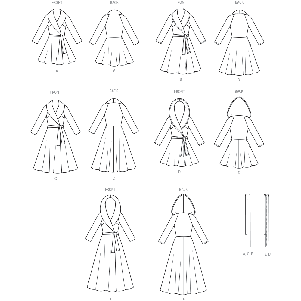 Patron Vogue n°2145 – Manteau portefeuille à ceinture