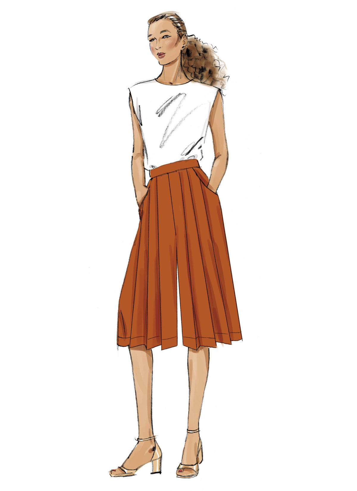 Patron Vogue n°2161 – Pantalon taille haute à plis marqués