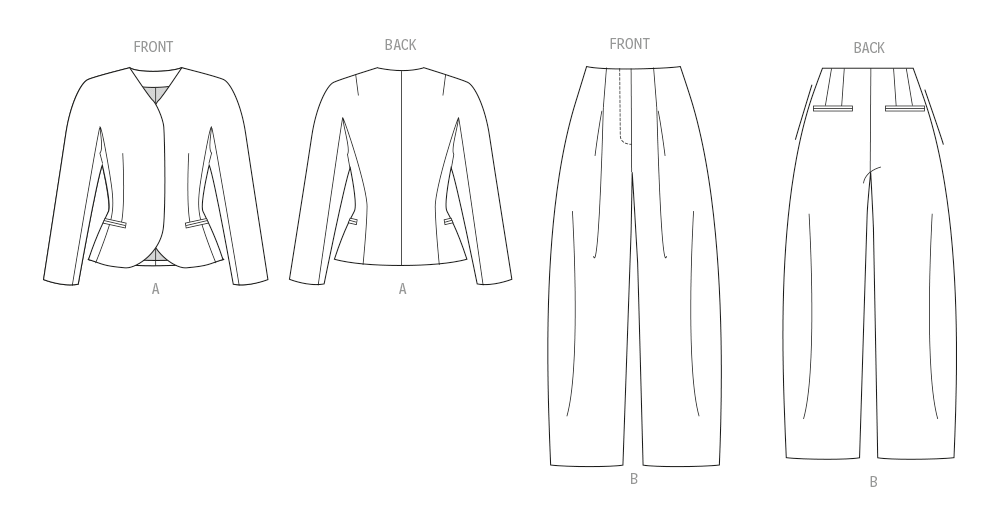 Patron Vogue n°2166 – Veste structurée et pantalon coupe baril