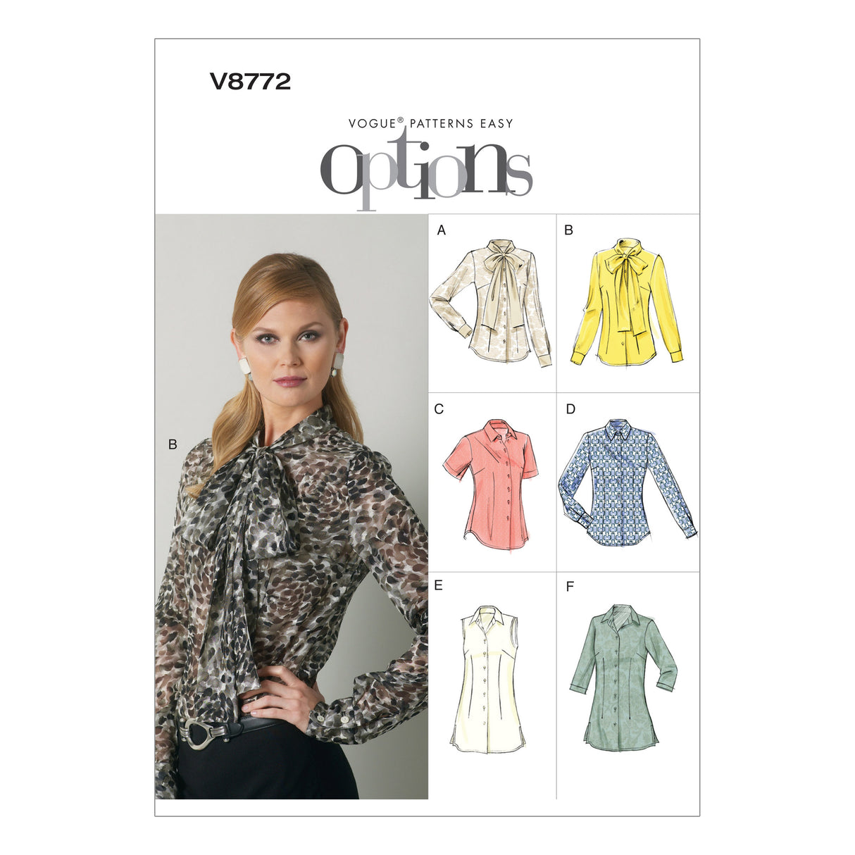 Patron Vogue n°8772 - Chemisier ajusté avec variations de col et de manches