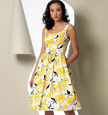 Patron Vogue n°9100 - Robe sans manches avec jupe plissée