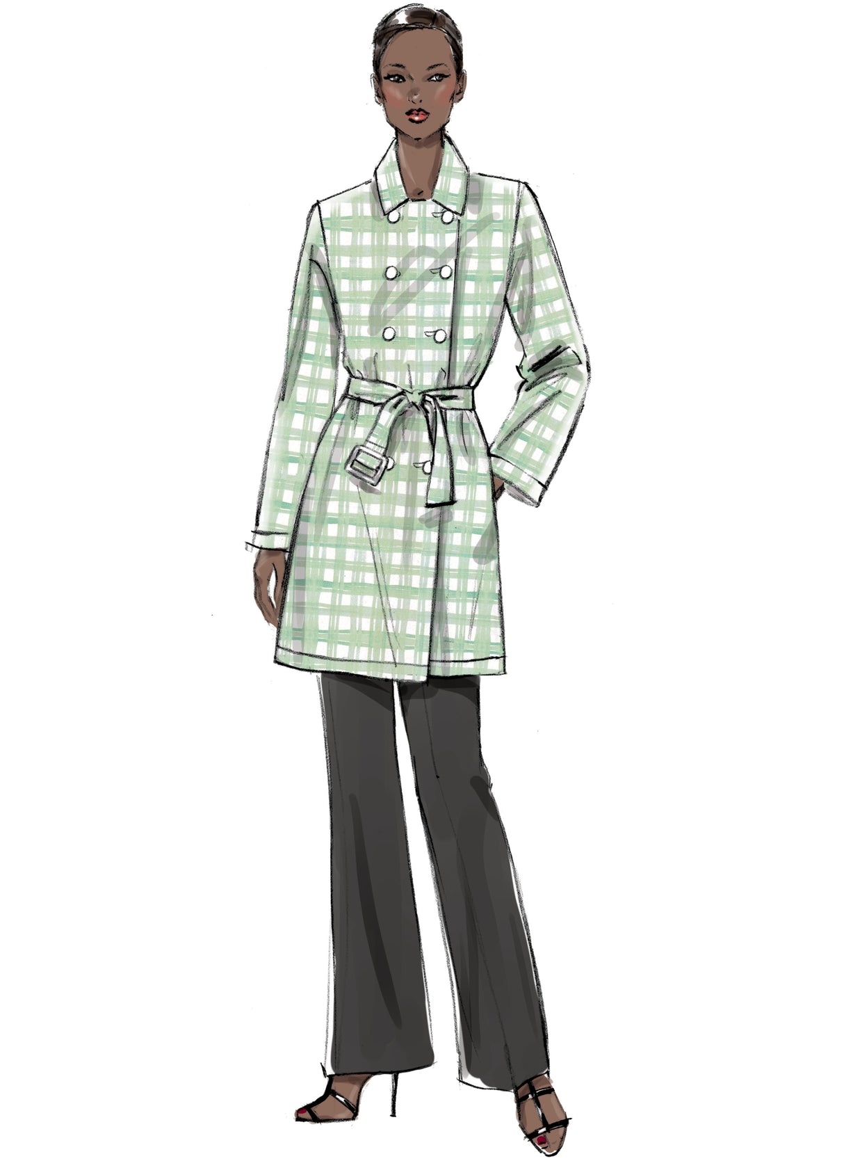 Patron Vogue n°9367 – Manteau croisé non doublé avec variations de longueur
