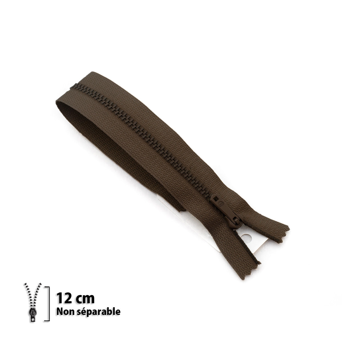 Fermeture éclair non séparable Prym Z13 marron – maille métallique 4 mm