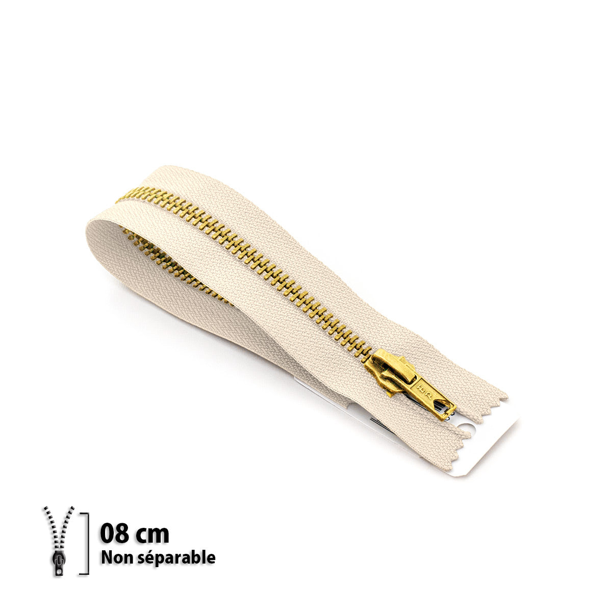 Fermeture éclair non séparable Prym Z14 blanc cassé – maille laiton 6 mm