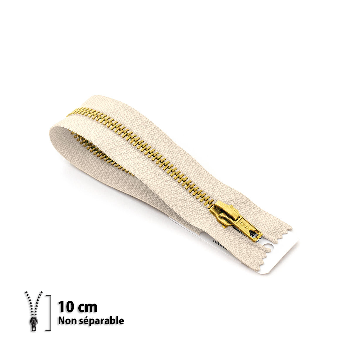 Fermeture éclair non séparable Prym Z14 blanc cassé – maille laiton 6 mm