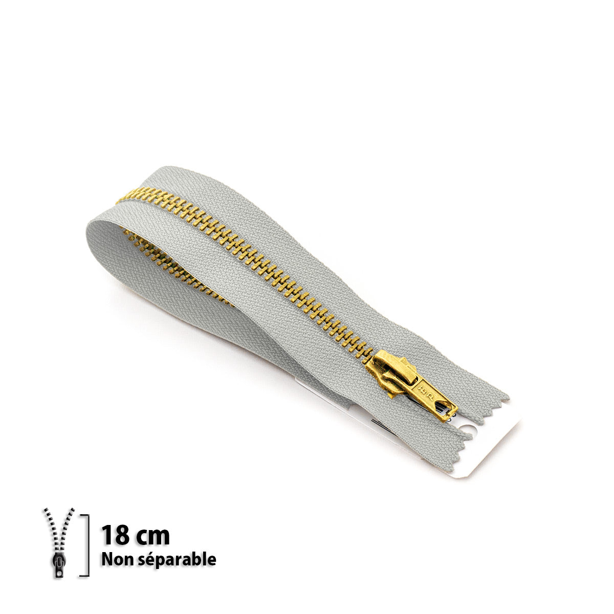 Fermeture éclair non séparable Prym Z14 gris clair – maille laiton 6 mm