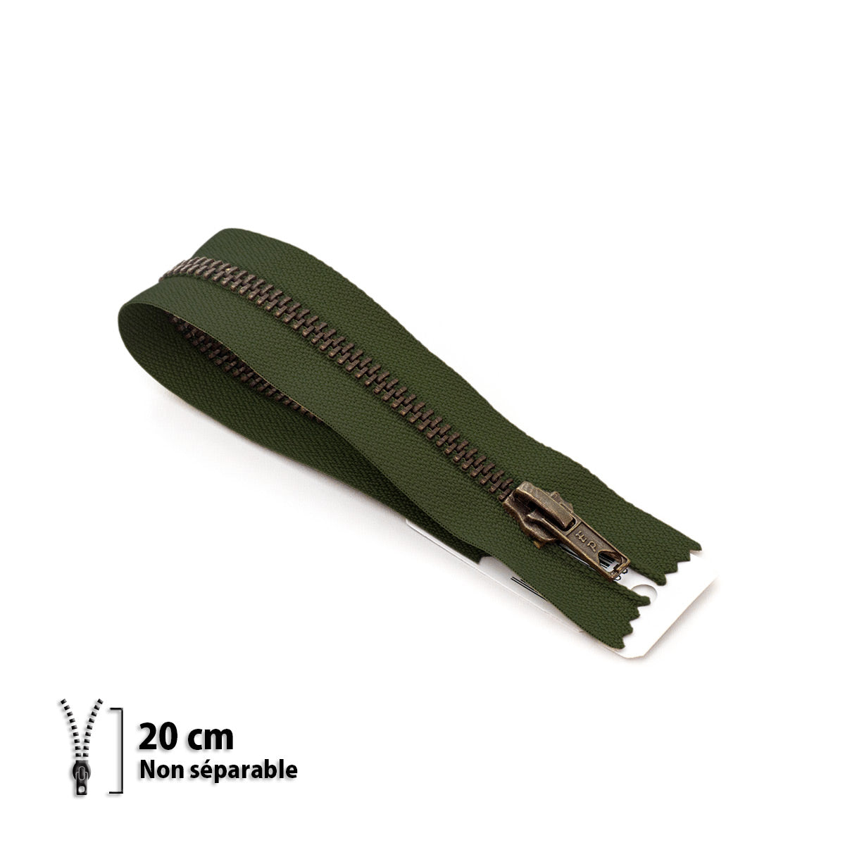 Fermeture éclair non séparable Prym Z14 kaki – maille laiton 6 mm