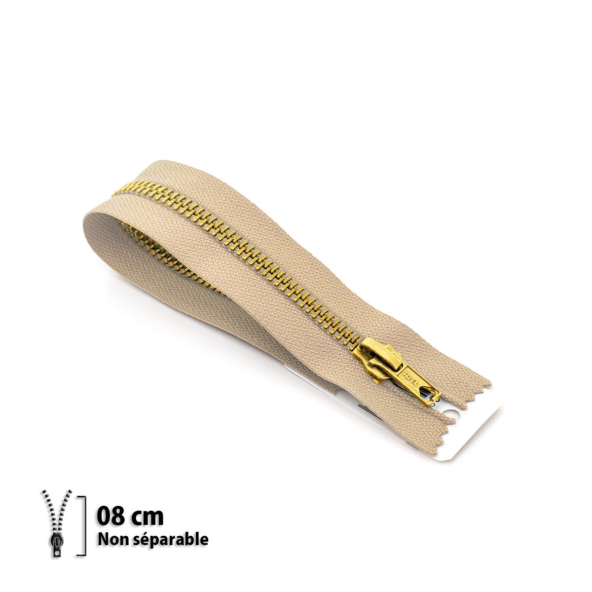 Fermeture éclair non séparable Prym Z14 beige antilope – maille laiton 6 mm