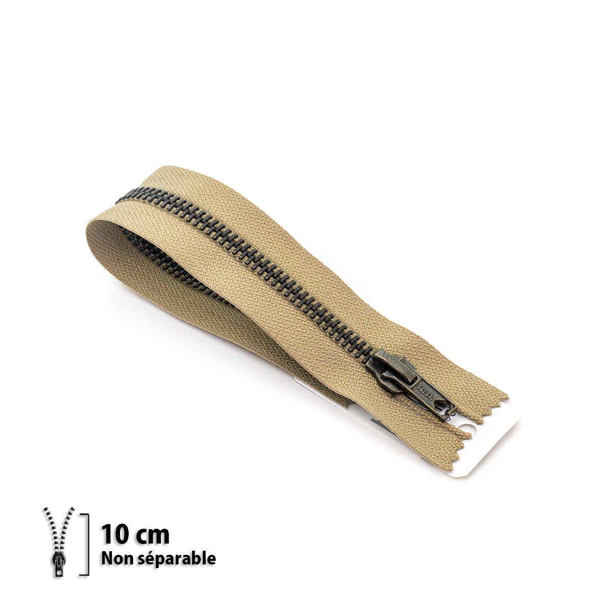 Fermeture éclair non séparable Prym Z14 beige – maille laiton 6 mm