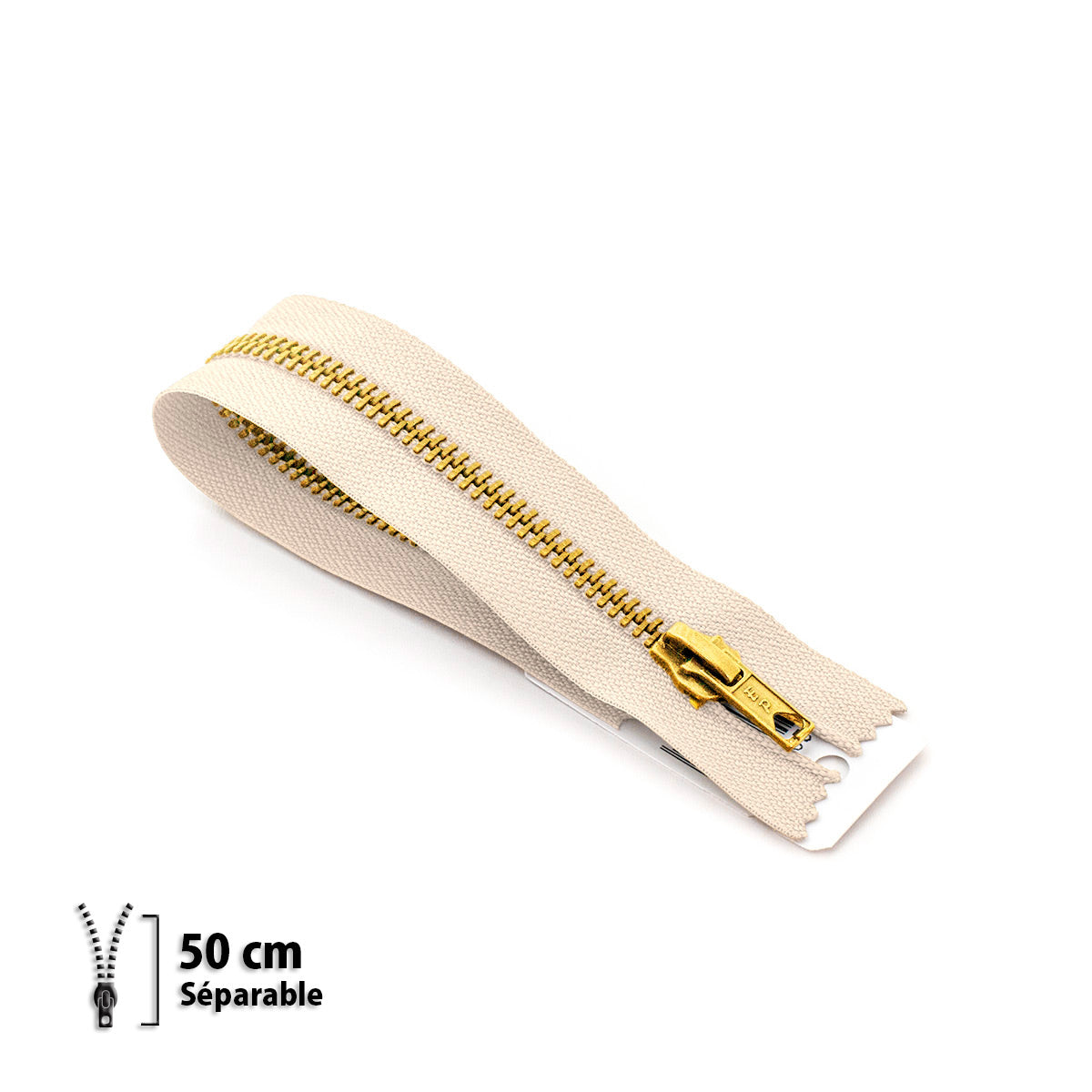 Fermeture éclair séparable Prym Z19 blanc cassé – maille métallique 6 mm