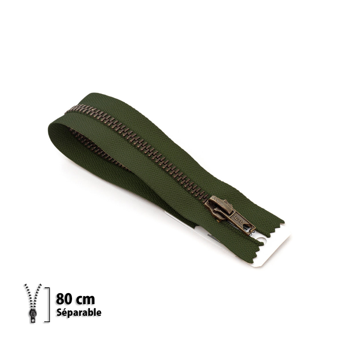 Fermeture éclair séparable Prym Z19 kaki – maille métallique 6 mm