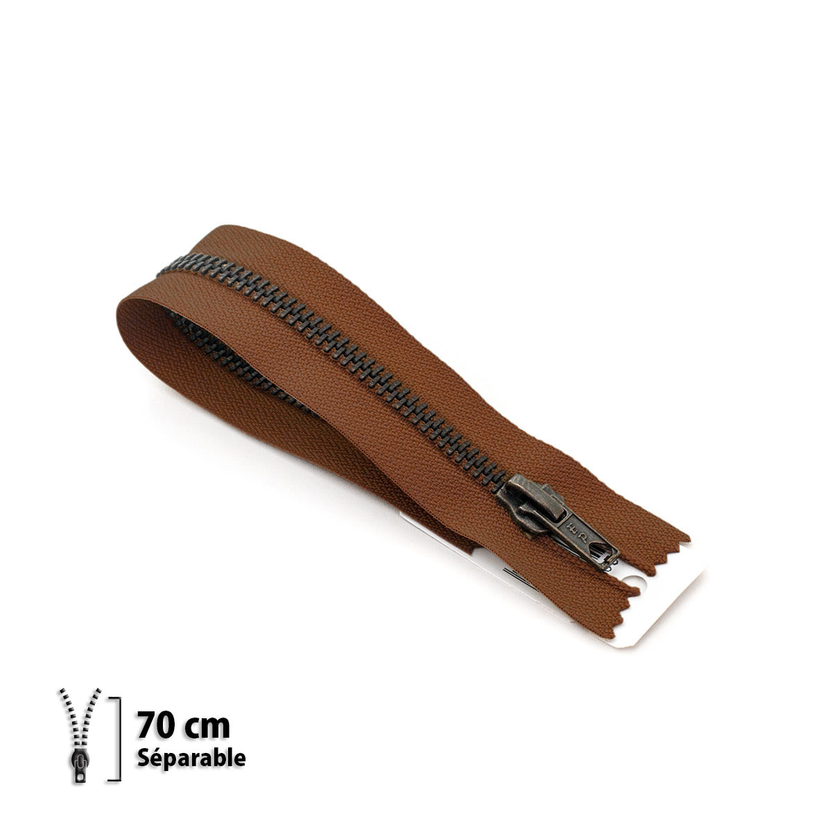 Fermeture éclair séparable Prym Z19 chocolat – maille métallique 6 mm