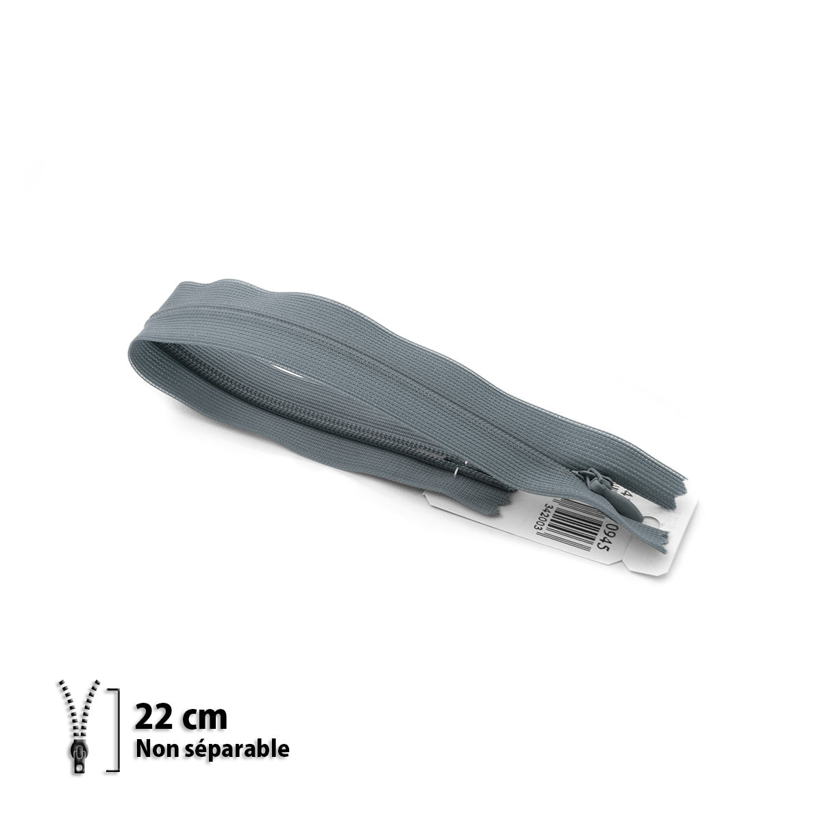 Fermeture éclair invisible non séparable Prym Z41 gris foncé – maille 4 mm