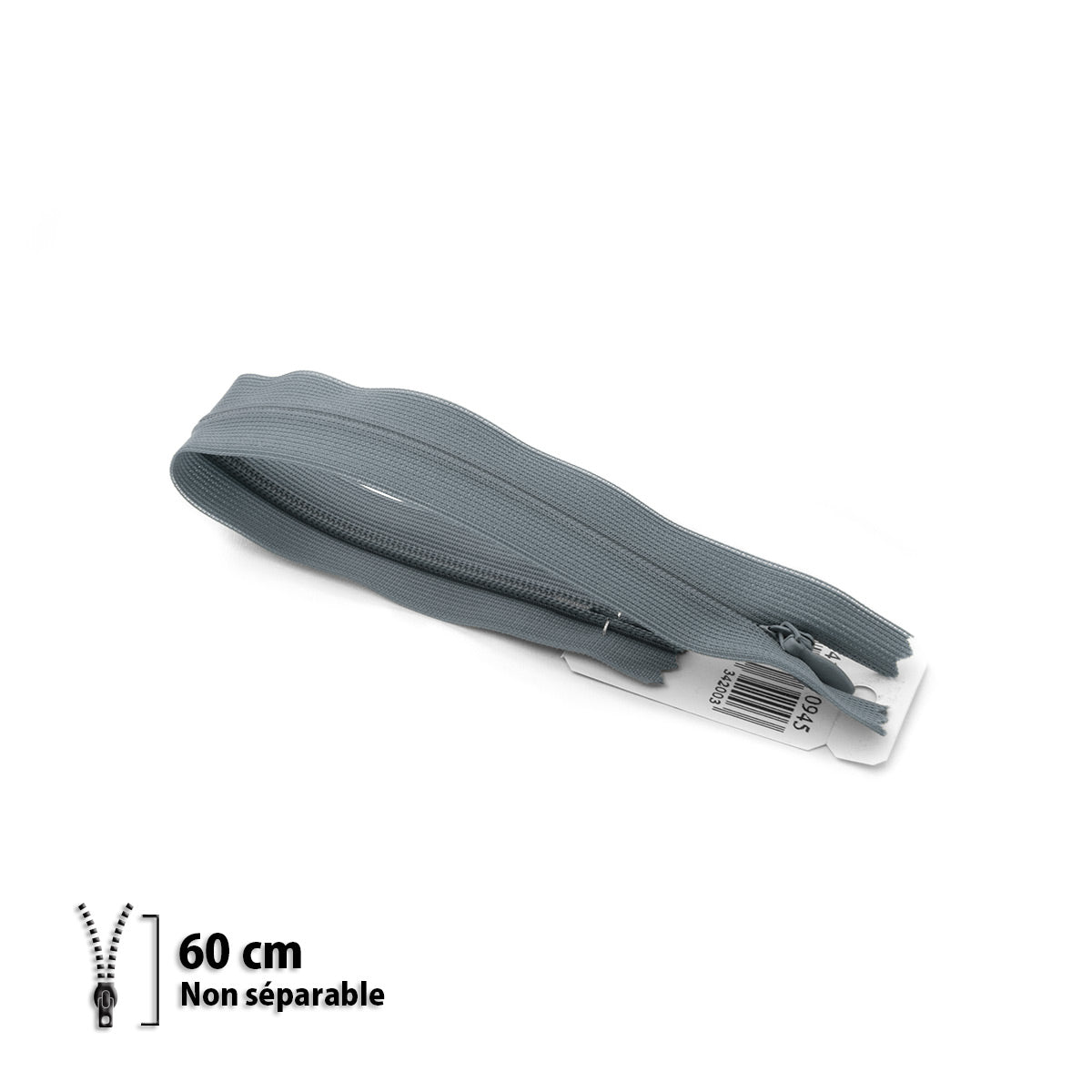Fermeture éclair invisible non séparable Prym Z41 gris foncé – maille 4 mm