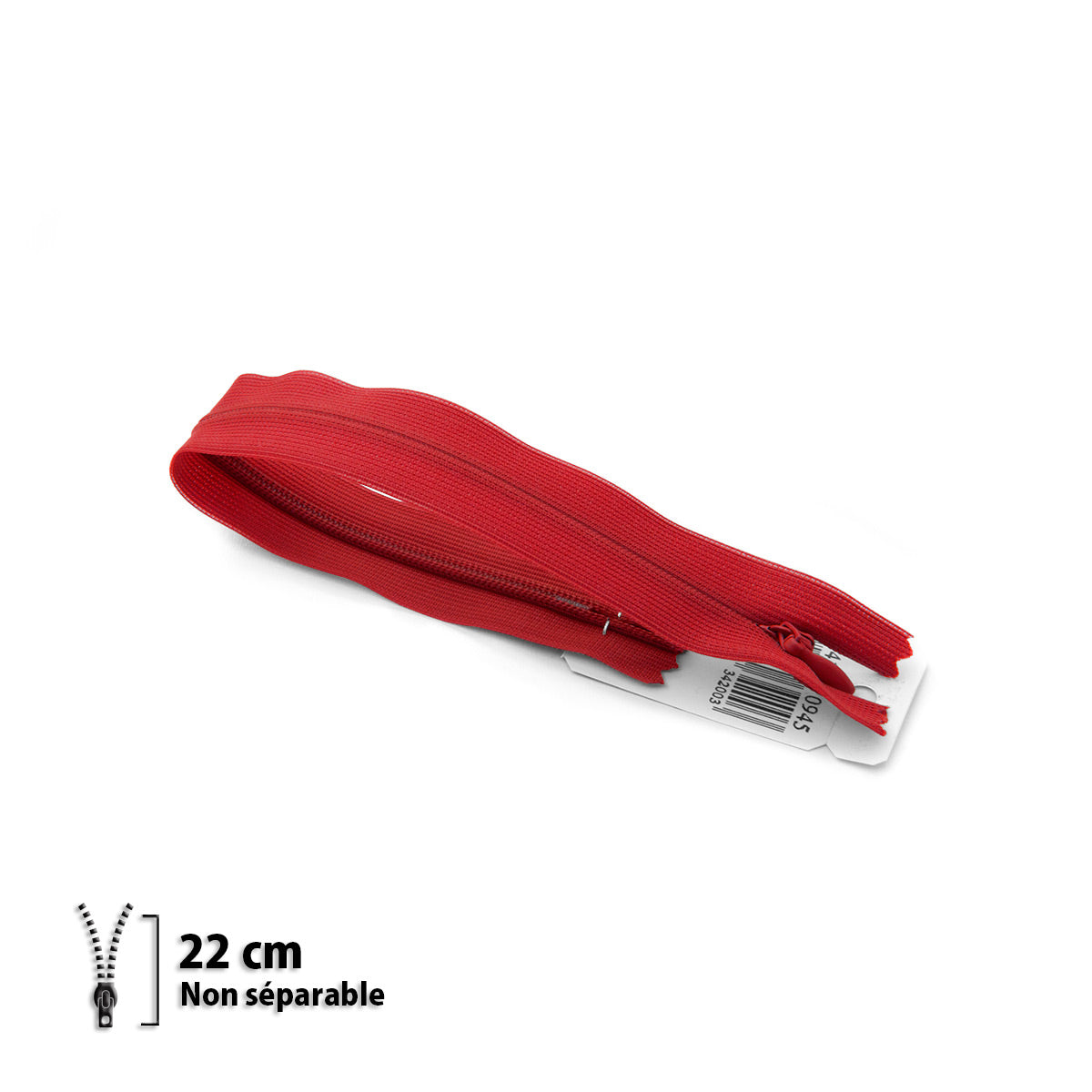 Fermeture éclair invisible non séparable Prym Z41 rouge – maille 4 mm