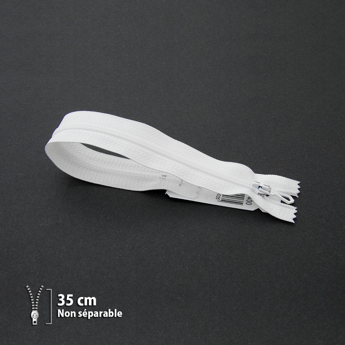 Fermeture éclair non séparable Prym Z51 blanc – maille nylon 4 mm