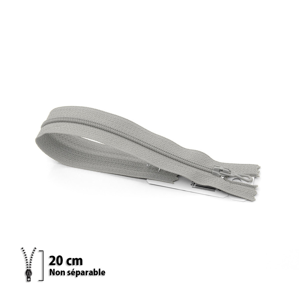 Fermeture éclair non séparable Prym Z51 gris clair – maille nylon 4 mm