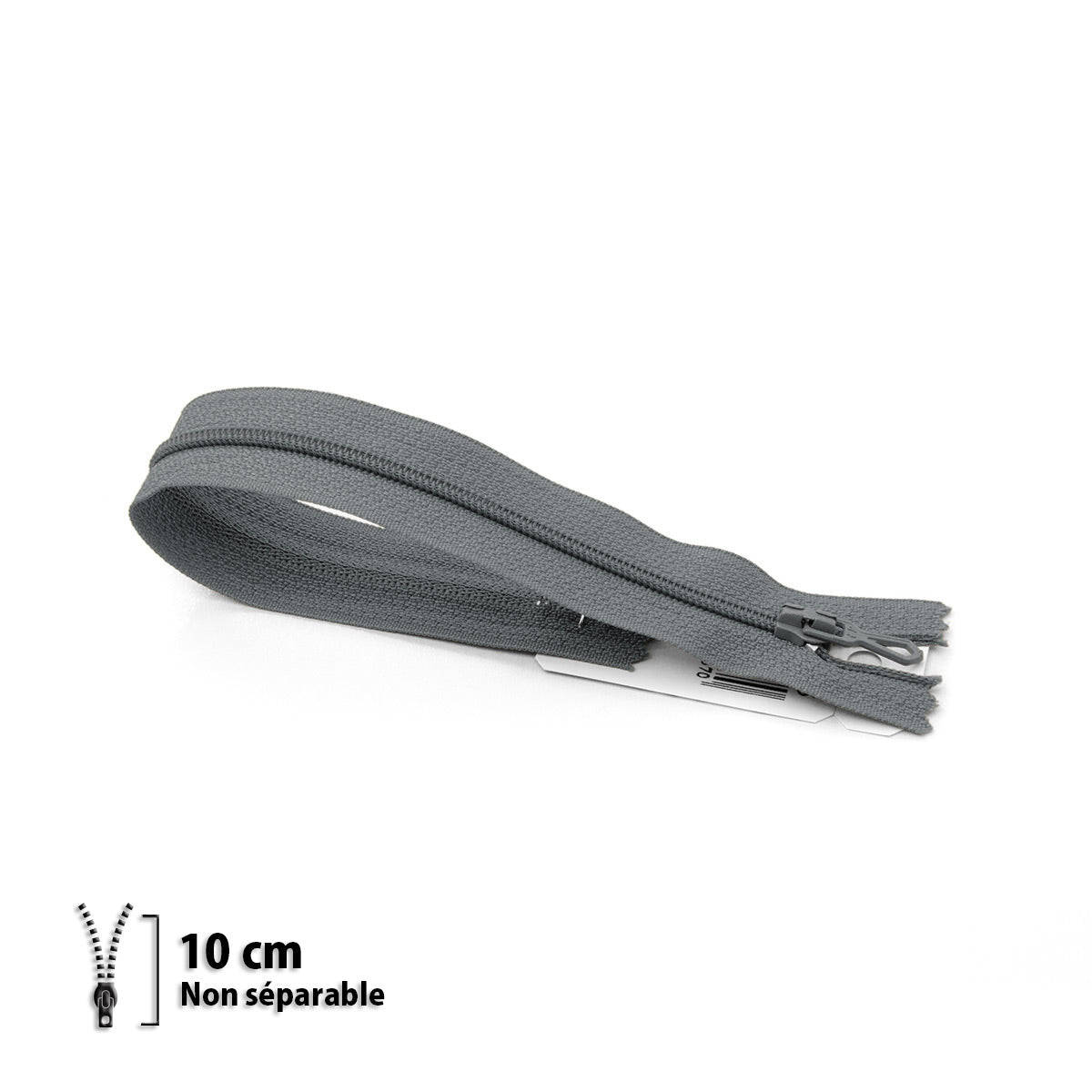 Fermeture éclair non séparable Prym Z51 gris foncé – maille nylon 4 mm