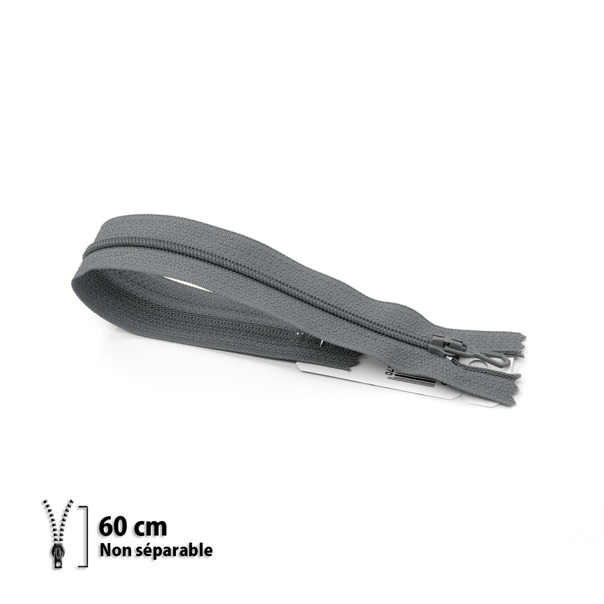 Fermeture éclair non séparable Prym Z51 gris foncé – maille nylon 4 mm