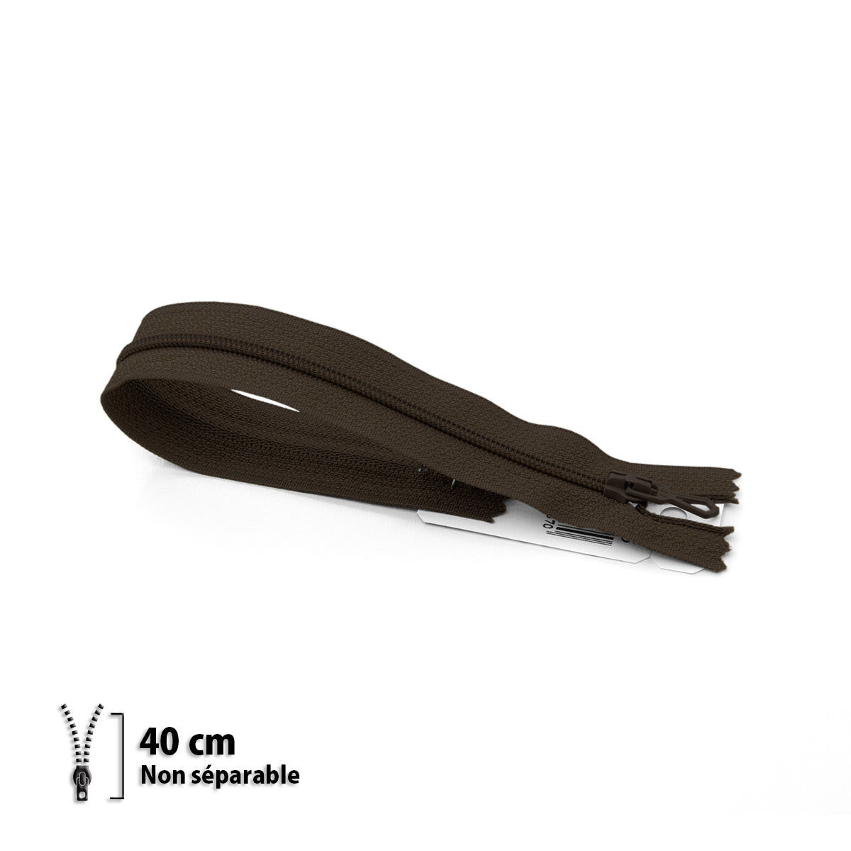 Fermeture éclair non séparable Prym Z51 marron – maille nylon 4 mm