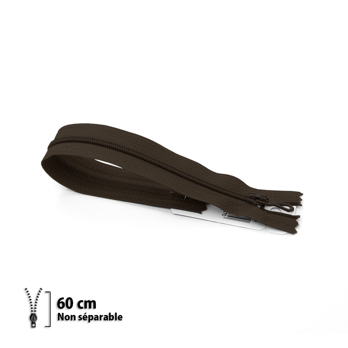 Fermeture éclair non séparable Prym Z51 marron – maille nylon 4 mm
