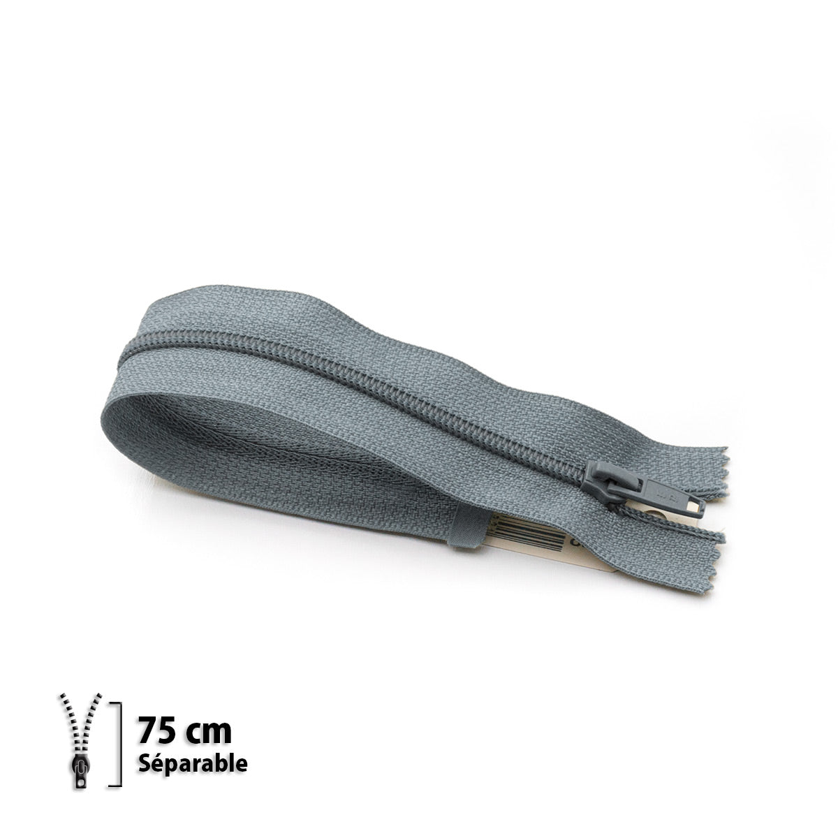 Fermeture éclair séparable Prym Z52 gris foncé – maille nylon 6 mm